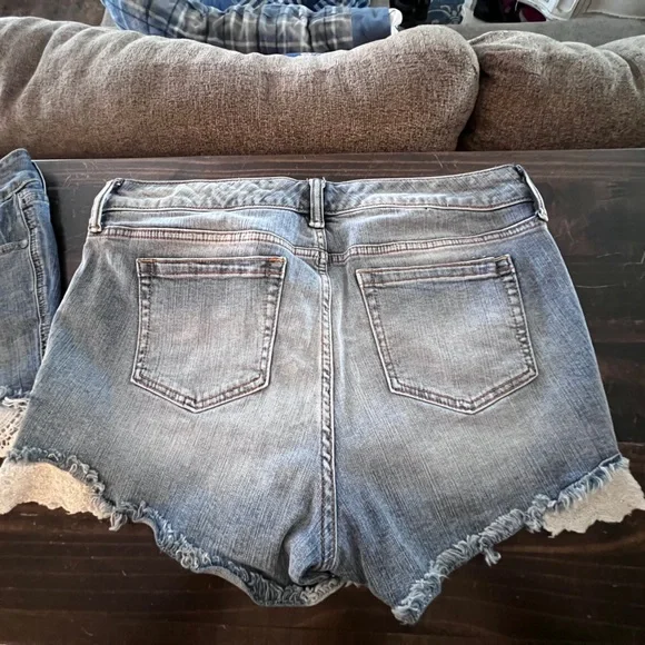 Y2k torrid women's Lace ruffle Jean Shorts coastal cowgirl coquette countrycore - Picture 8 of 15